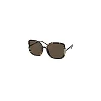tory burch ty9063u lunettes de soleil carrées pour femme + kit de lunettes gratuit, tortue foncée/marron uni