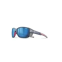 julbo femme monterosa 2 sunglasses, bleu foncé/rose/blanc, taille unique eu