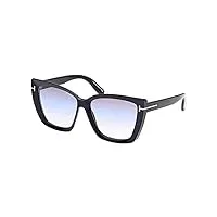 tom ford lunettes de soleil scarlet-02 ft 0920 shiny black/grey shaded 57/15/140 femme