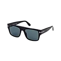 tom ford lunettes de soleil dunning-02 ft 0907 shiny black/blue 55/19/145 homme
