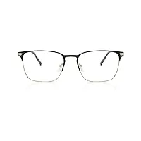 smartbuy collection khel 917b 53 lunettes de vue carrées unisexes noir/doré, noir/doré, 53