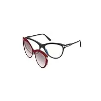 tom ford lunettes de vue ft 5772-b blue block black/blue filter burgundy shaded 55/16/140 femme