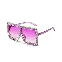 lunette de soleil homme femme lunettes de soleil carrées surdimensionnées pour femmes lunettes de soleil en strass lunettes pour femmes lunettes de vue vintage c8purple-purple