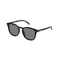 le specs lunettes de soleil big deal pour homme et femme - forme rectangulaire avec protection uv, smoke mono polarized/noir mat