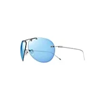 revo lunettes de soleil air 2 : verres polarisés avec monture aviateur en titane sans monture, cadre en chrome satiné avec lentille photochromique bleue, medium