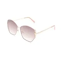 tahari lunettes de soleil th808 pour femme en métal 100% protection uv géométrique cadeau élégant pour elle 60 mm rose et or rose, rose et or rose, 60 mm