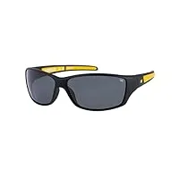 caterpillar men's cts-8016 polarized wrap sunglasses, matte black/yellow, 65 mm