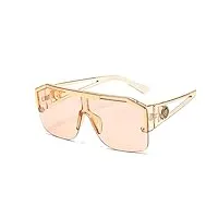xkun lunettes de soleil surdimensionnées de luxe pour homme et femme - tendance - nuances carrées dégradées - champagne