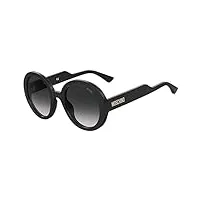 moschino lunettes de soleil mos125/s black/dark grey shaded 52/23/140 femme