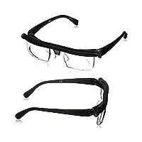zzhfc lunettes de vue réglables, lunettes sans monture noires réglables à cadran, lunettes avec bras réglables, pour lunettes de lecture à distance