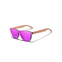 kingseven bubinga lunettes de soleil polarisées design rétro vintage elégant pour hommes femmes, verres miroir b5510 (violet)