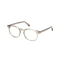 tom ford lunettes de vue ft 5819-b blue block shiny transparent beige/blue filter 52/20/145 homme