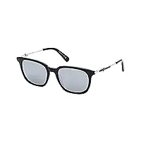 moncler lunettes de soleil ml0225 shiny black/grey silver 55/18/145 homme