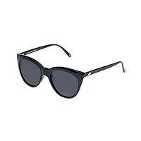 le specs halfmoon magic lunettes de soleil pour homme et femme forme de monture cat eye avec protection uv, fumé mono/noir