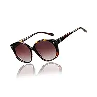 duco lunettes de soleil rétro pour femme - cadre surdimensionné - verres polarisés avec dégradé de couleurs - couleurs tendance - lunettes de soleil élégantes dc1106, tortoise, 58