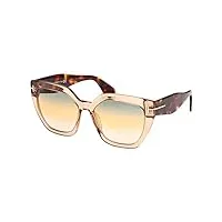 tom ford lunettes de soleil phoebe ft 0939 shiny transparent brown/grey yellow 56/17/140 femme