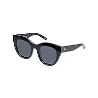le specs lunettes de soleil air heart pour homme et femme avec cadre en forme de cat-eye avec protection uv, smoke mono polarized/black