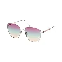 tod's lunettes de soleil to0302 shiny palladium/pink green shaded 58/18/145 femme