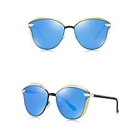 hches lunettes de soleil polarisées de luxe femmes lunettes de soleil rondes dames lunette de soleil femme,bleu,chine