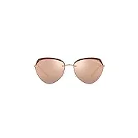 emporio armani lunettes de soleil ea2133 femme, or rose brillant/marron miroir or rose, 57 mm