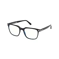 tom ford lunettes de vue ft 5818-b blue block shiny black/blue filter 53/19/145 homme