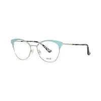 kensie highkey tq lunettes de vue pour femme turquoise/havane à bord rond 51 mm, turquoise, 51/17/138