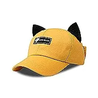 jiary casquette de baseball avec des oreilles de chat et des lunettes de soleil unisexe bonnet de golf respirant solaire cap mode sport,jaune,m(56~58cm)