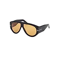 tom ford lunettes de soleil bronson ft 1044 shiny black/brown 60/12/140 homme