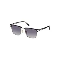 tom ford lunettes de soleil hudson-02 ft 0997-h matte black/grey brown shaded 55/18/145 homme