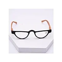 freaze vintage lunettes de vue lecture demi-lune lunettes de lecture avec charniere a ressort Œil de chat loupe unisexe +1.00 +2.00 (color : orange, size : 1.5x)