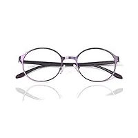 générique anti lumiere bleue lunettes de lecture, métal lunettes ordinateur, fashion ronde lunettes de vue lecture (color : purple, size : 3.0)