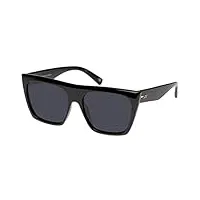 le specs lunettes de soleil the thirst pour homme et femme - forme rectangulaire avec protection uv, smoke mono/black