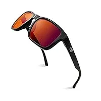 oddside optics lunettes de soleil polarisées pour homme | lunettes de soleil avec protection uv pour la conduite, la pêche, le golf, la course à pied, le travail, noir mat.