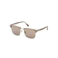 tom ford lunettes de soleil hudson-02 ft 0997-h light brown/roviex 55/18/145 homme