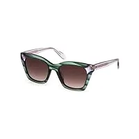 just cavalli sjc024v lunettes de soleil, vert à rayures, 52 femme