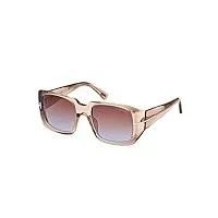 tom ford lunettes de soleil ryder-02 ft 1035 shiny transparent brown/brown shaded 51/20/135 femme