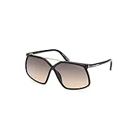 tom ford lunettes de soleil meryl ft 1038 shiny black/dark grey shaded 64/6/130 femme
