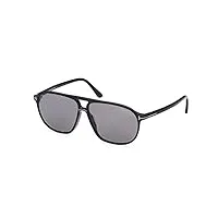 tom ford lunettes de soleil bruce ft 1026-n shiny black/grey 61/12/145 homme