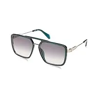 just cavalli sunglasses sjc040 shiny transp.green 58/17/145 homme lunettes de soleil, vert brillant