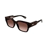 chloé ch0190s-002-59 - lunettes de soleil pour femme - havana foncé brillant, shiny dark havana, medium