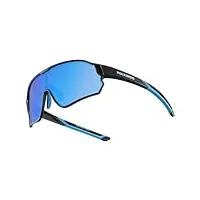 rockbros lunettes de soleil pour enfants polarisées, lunettes de cyclisme uv400 pour garçon et fille, lunettes de sport enfants tr90 léger protection, cadre noir