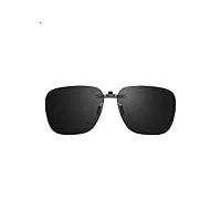 lvioe lunettes de soleil à clipser sur lunettes de vue pour homme/femme, lunettes de conduite polarisées antireflet, gris