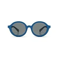 komono lou jr. lunettes de soleil rondes bleues pour enfants avec protection uv et lentilles résistantes aux rayures, pour filles et garçons âgés de 3 à 5 ans