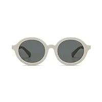komono lou jr. lunettes de soleil rondes blanches pour enfants avec protection uv et lentilles résistantes aux rayures, pour filles et garçons âgés de 3 à 5 ans