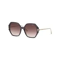 chopard sch370m lunettes de soleil, gris foncé (shiny transparent dark grey), 57 femme