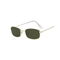 yyufttg lunette de soleil homme rectangle lunettes de soleil hommes femmes sun lunettes masculin femme fashion summer (color : goldgreen)