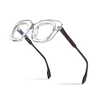 mutyne lunettes en acétate de poudre monture femmes lunettes de vue œil de chat transparentes surdimensionnées lunettes lunettes cateye, marron doré, taille unique