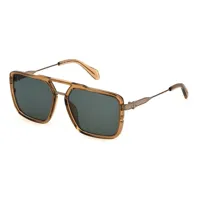just cavalli sjc040 sunglasses doré grey/green / cat2 homme