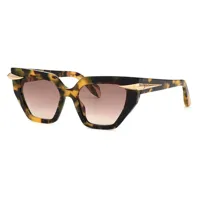 roberto cavalli src001m sunglasses beige brown gradient brown / cat2 homme