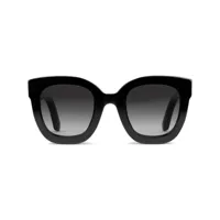 gucci eyewear lunettes de soleil à monture ronde oversize - noir